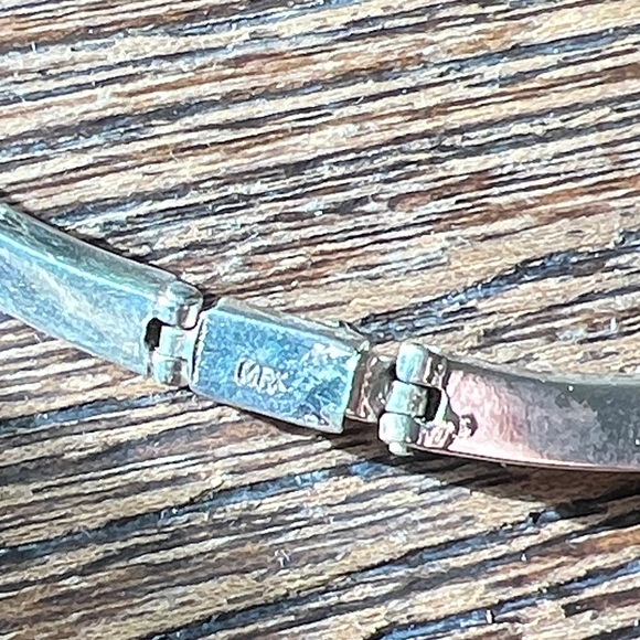 Vintage Mexico Blue Opal collar necklace & 925 blue opal hinged bracelet - Picture 10 of 13